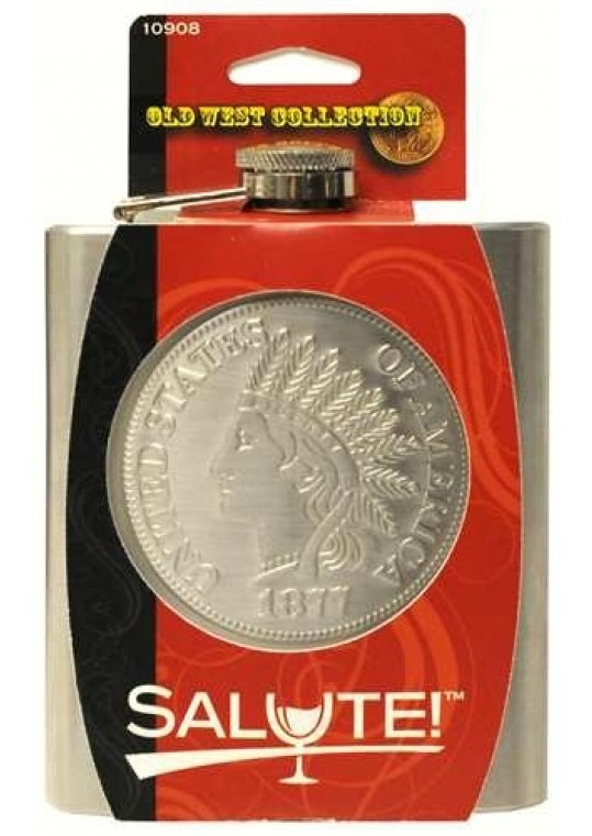 Salute! Travel & Sport Flask with the Old West Collection, Black